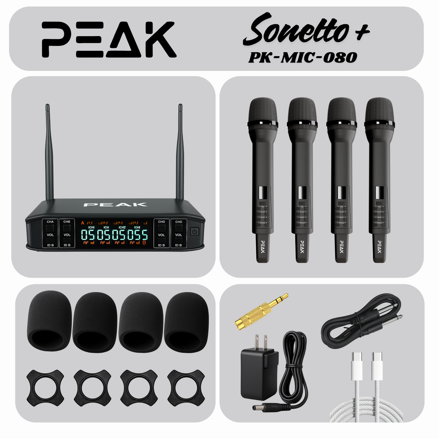 Sonetto+ Reference Series | Wireless Microphone Set of 4 with Studio-Grade Controls