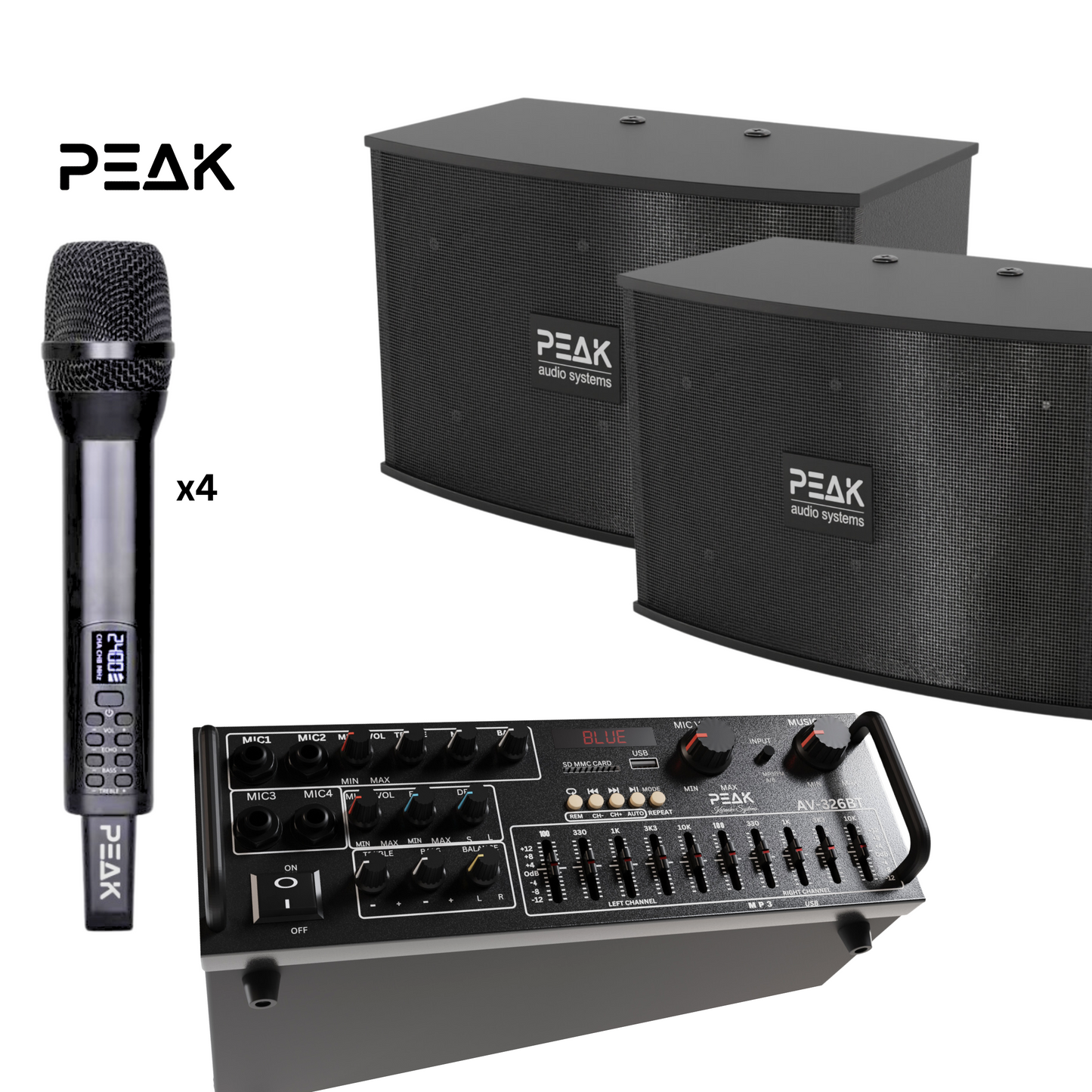 ELITE Pro+ Stage I - Bluetooth Karaoke System - Echo, EQ, 1200W