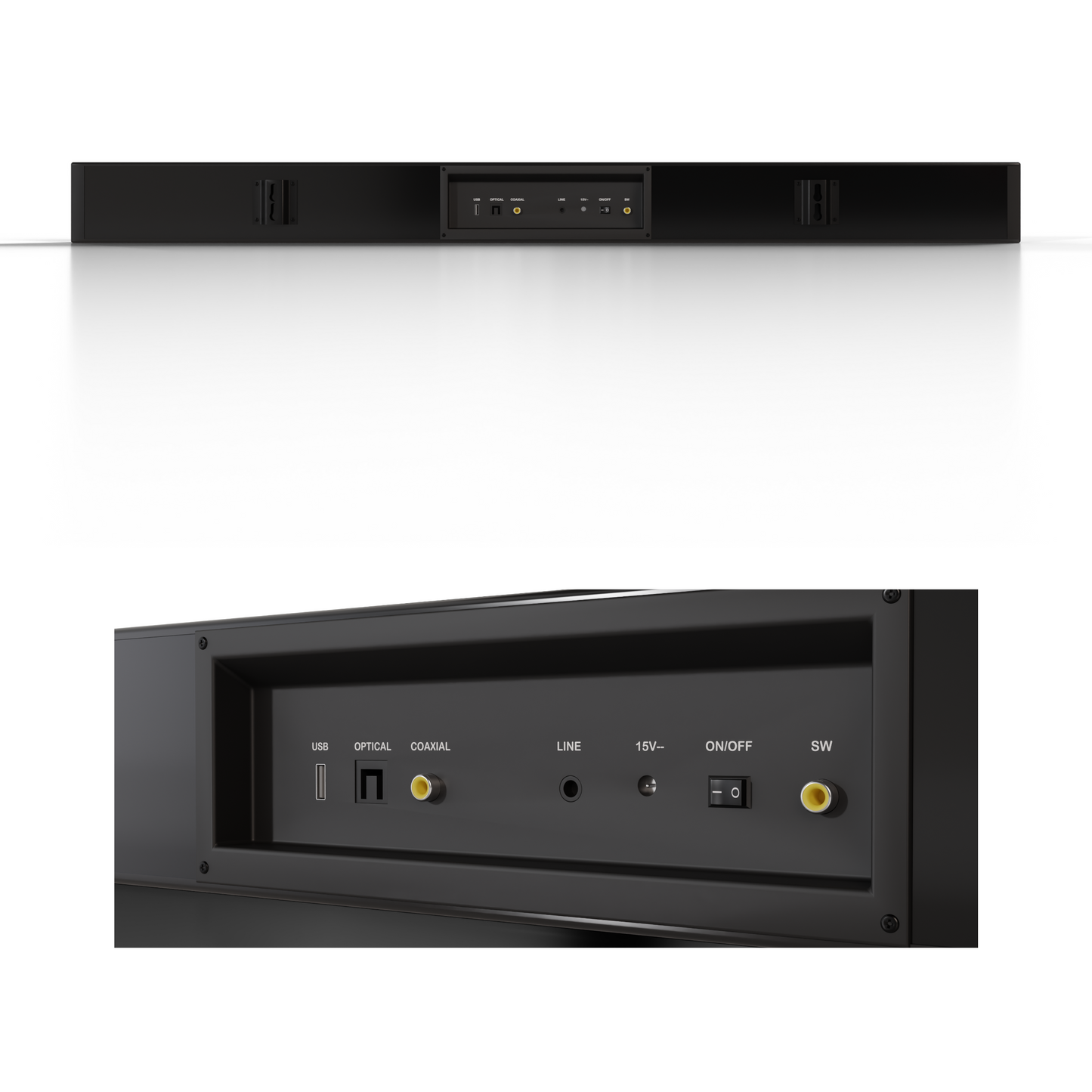 KARABAR Soundbar with Subwoofer and 2 Wireless Mic set