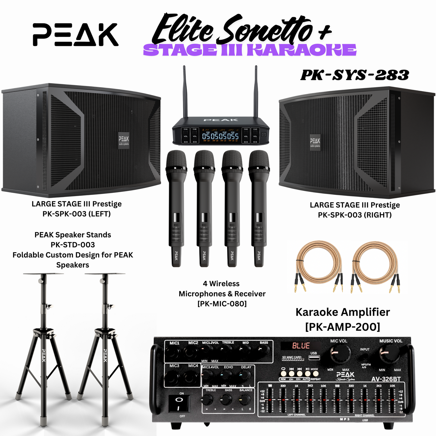 PEAK Karaoke ELITE Sonetto+ STAGE III Karaoke System - 2000W