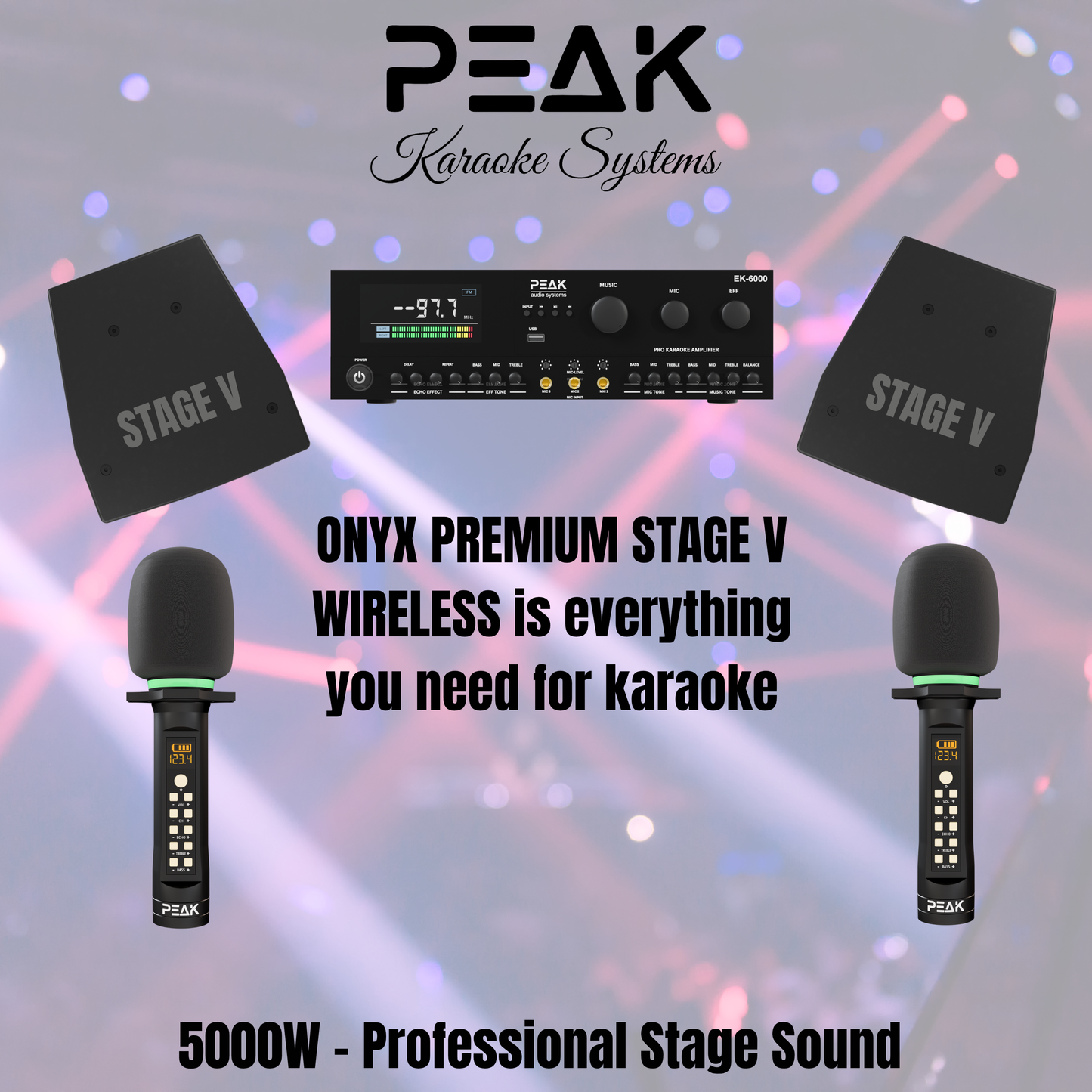 PEAK Karaoke ONYX PREMIUM MAMMOTH STAGE V System -5000W