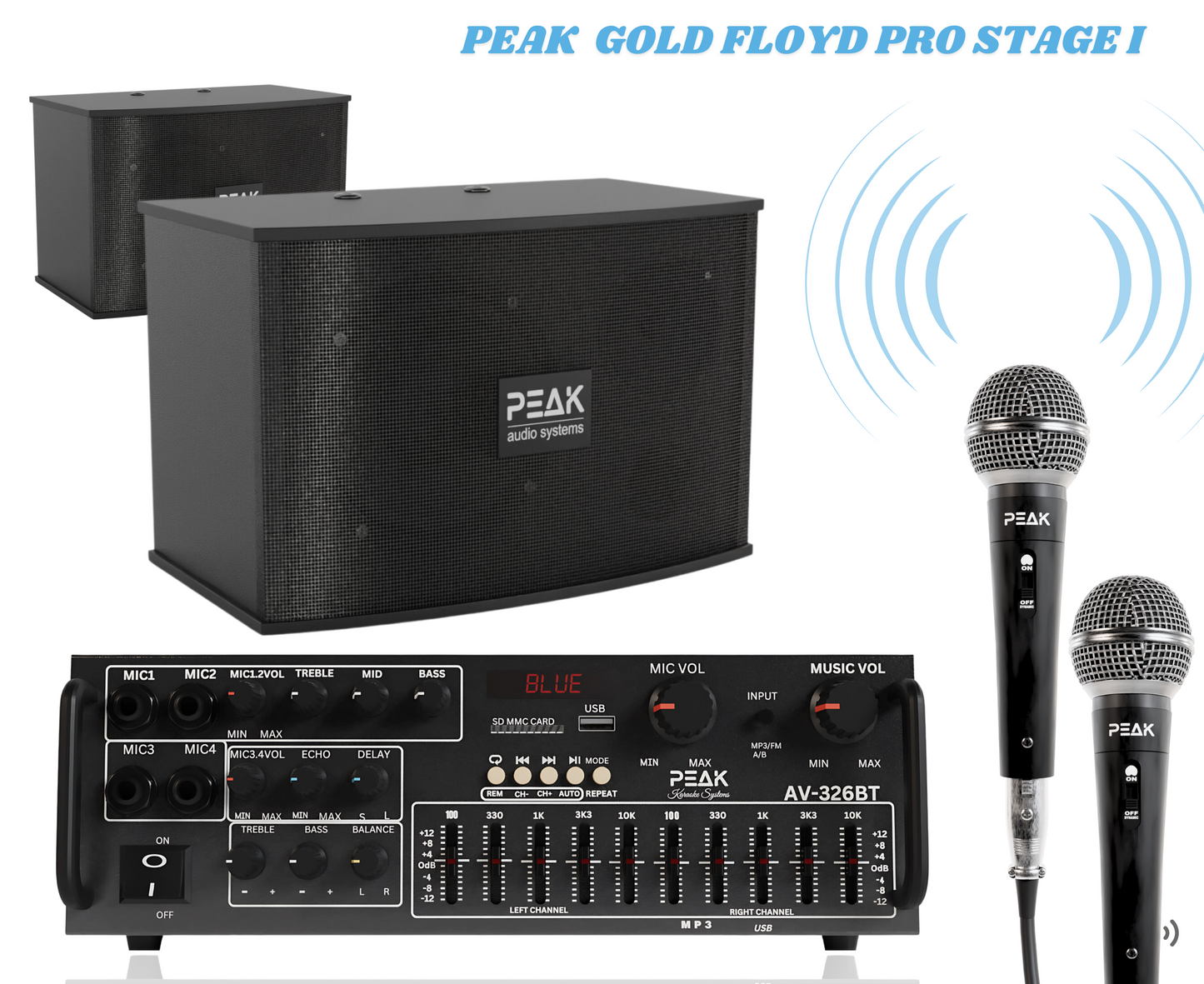 ELITE Stage I - Bluetooth Karaoke System - 1200W (WIRED MICS)