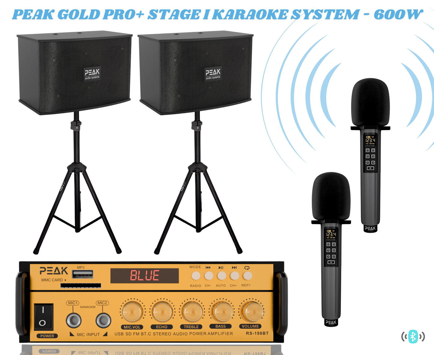 GOLD Pro Stage I - Bluetooth Karaoke System -600W