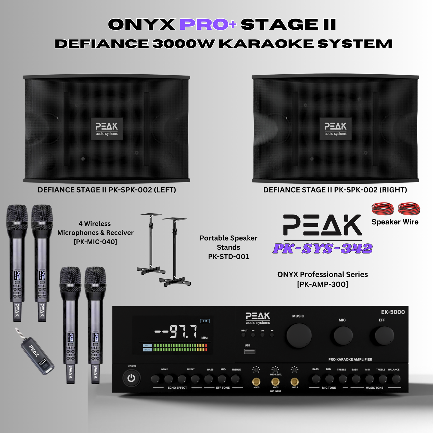 PEAK ONYX PRO Stage II DEFIANCE Karaoke System - 3000W