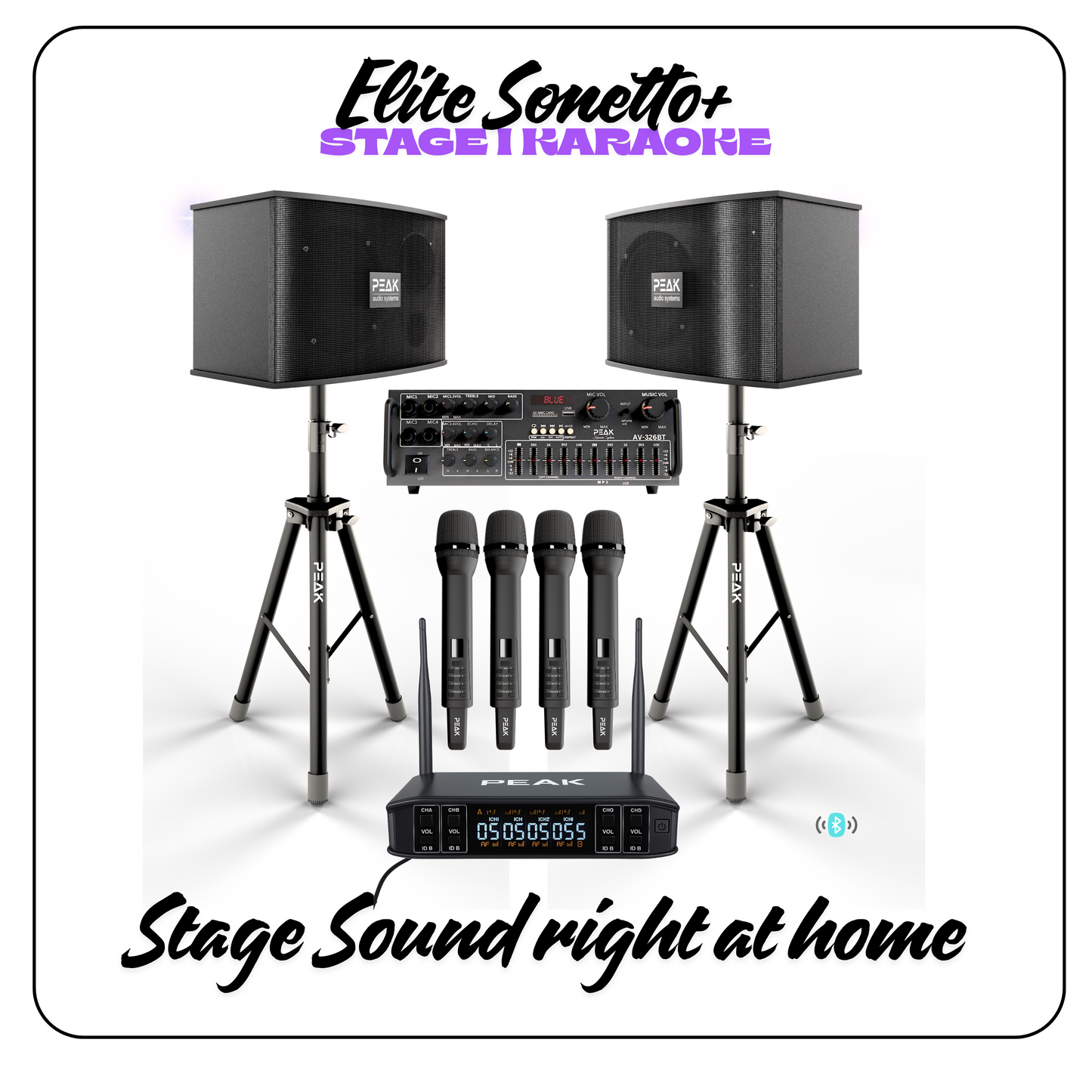PEAK Karaoke ELITE Sonetto+ STAGE I Karaoke System - 1200W