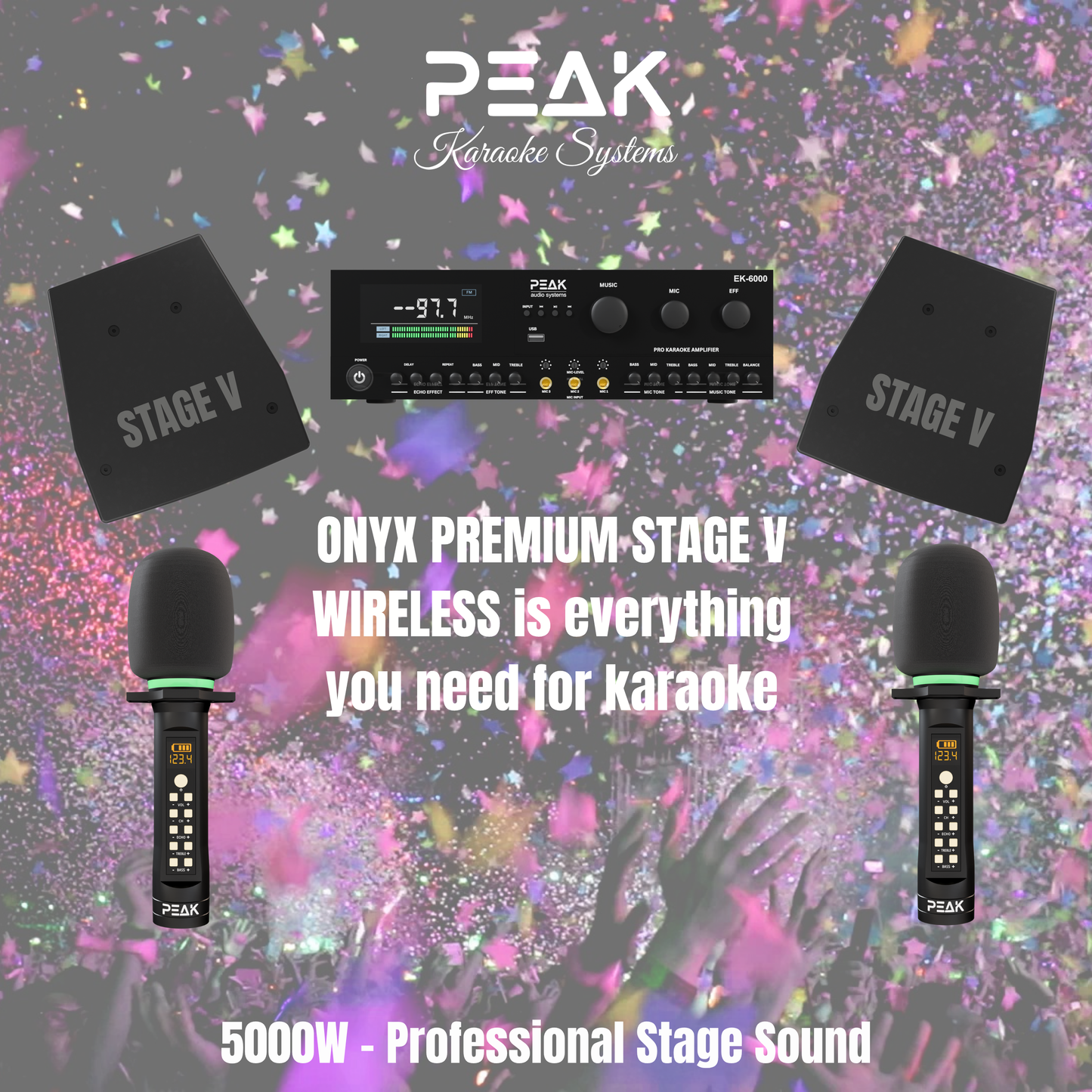 PEAK Karaoke ONYX PREMIUM MAMMOTH STAGE V System -5000W