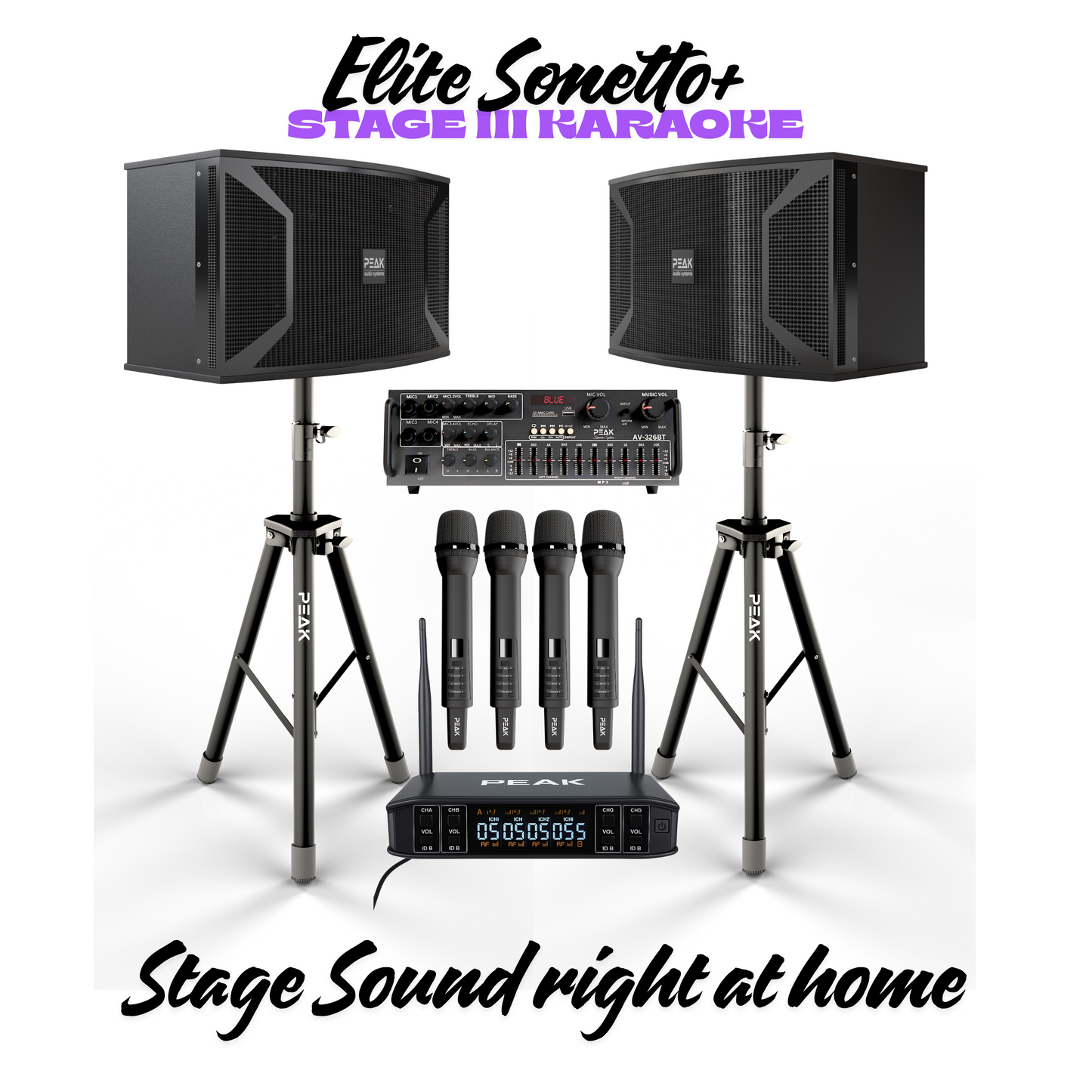 PEAK Karaoke ELITE Sonetto+ STAGE III Karaoke System - 2000W