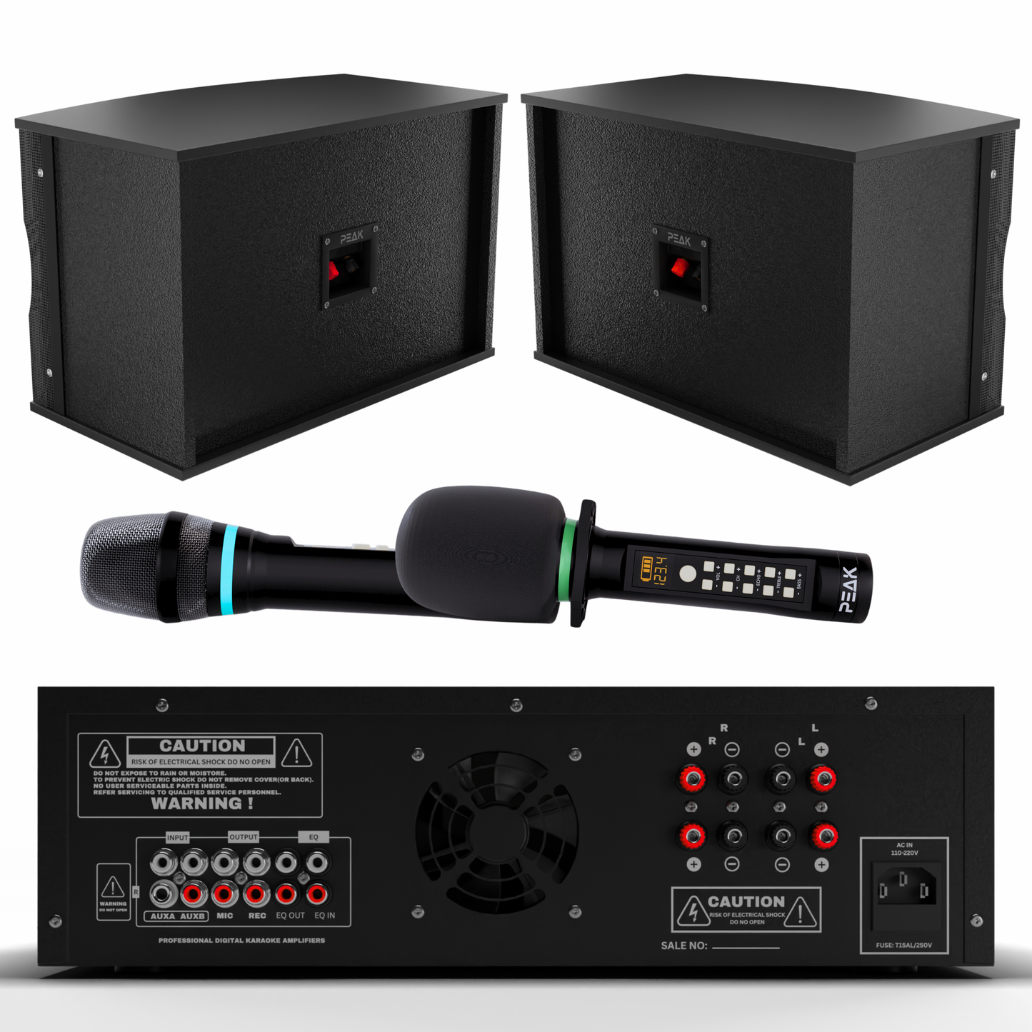 PEAK Karaoke PLATINUM PREMIUM STAGE II WIRELESS System -3000W