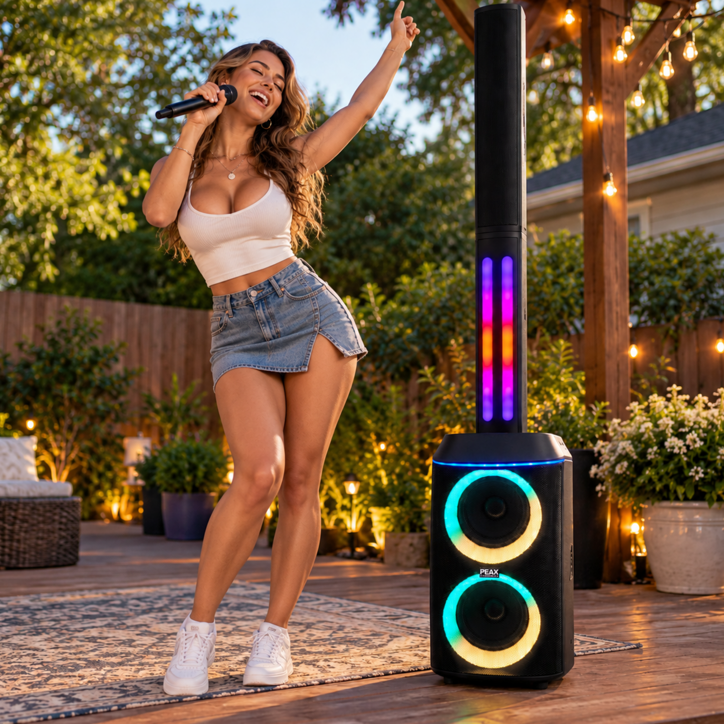 Professional All-In-One Infinity Speaker with 2 Wireless Microphones