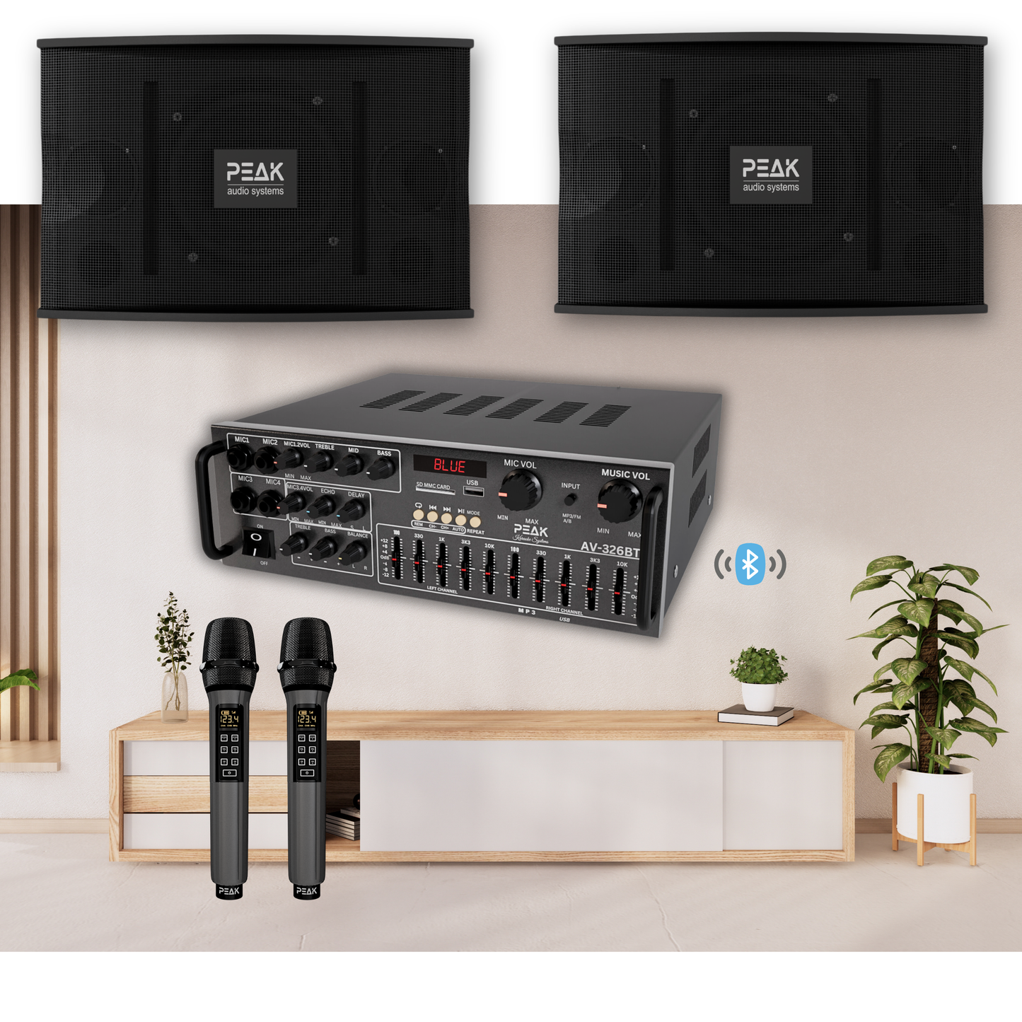 ELITE Pro Stage II - Bluetooth Karaoke System - Echo, EQ, 2000W