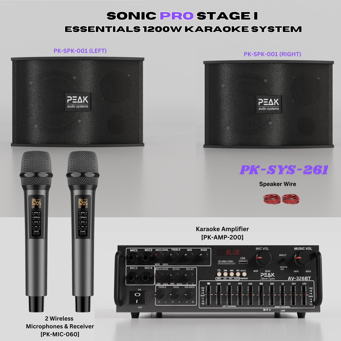 SONIC PRO STAGE I System with Echo and EQ - 1200W