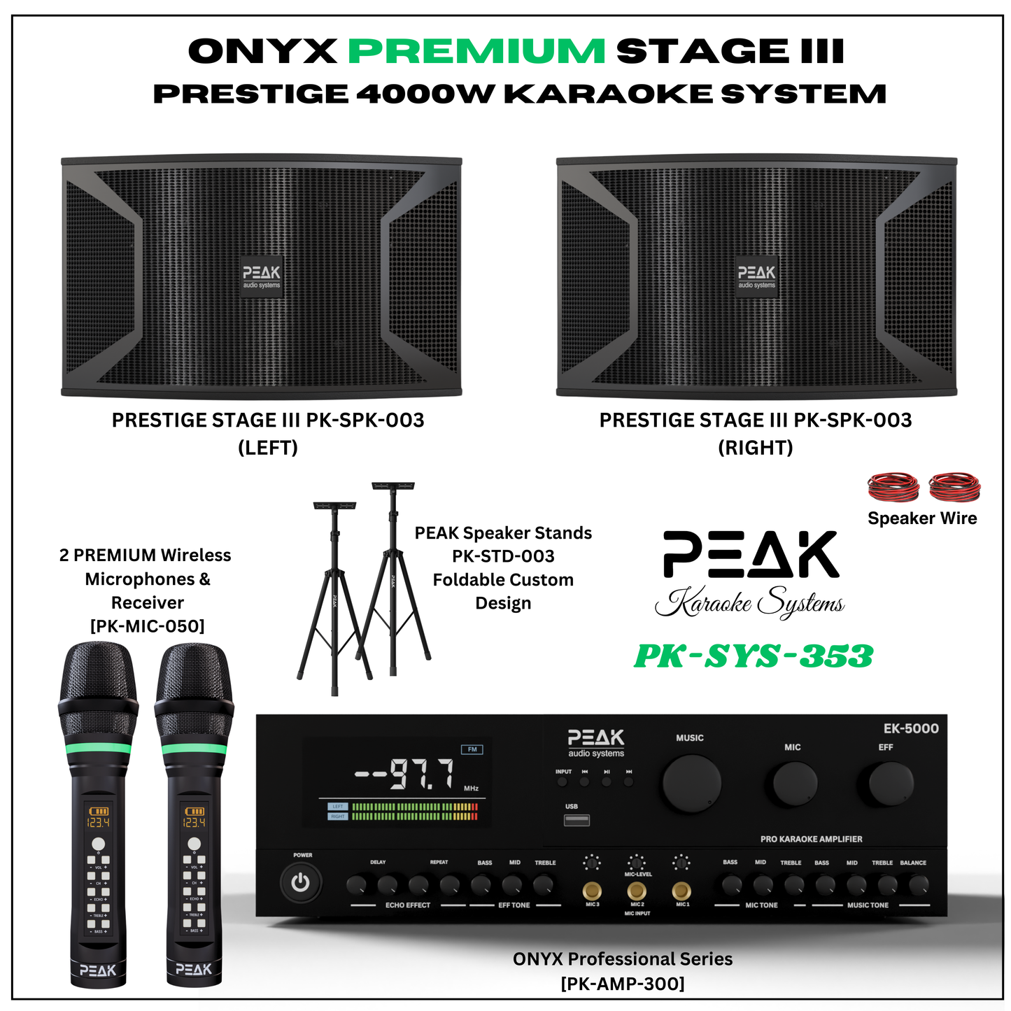 PEAK Karaoke ONYX PREMIUM PRESTIGE STAGE III System -4000W