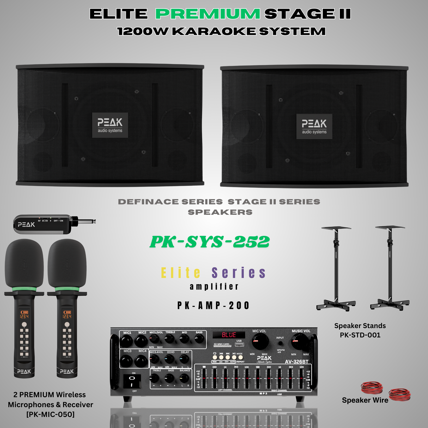 ELITE Premium Stage II Bluetooth Karaoke System - 2000W