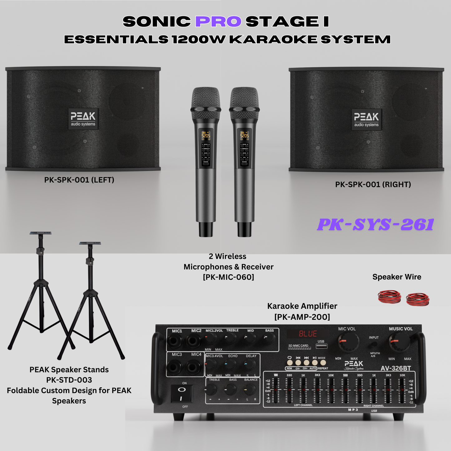 SONIC PRO STAGE I System with Echo and EQ - 1200W