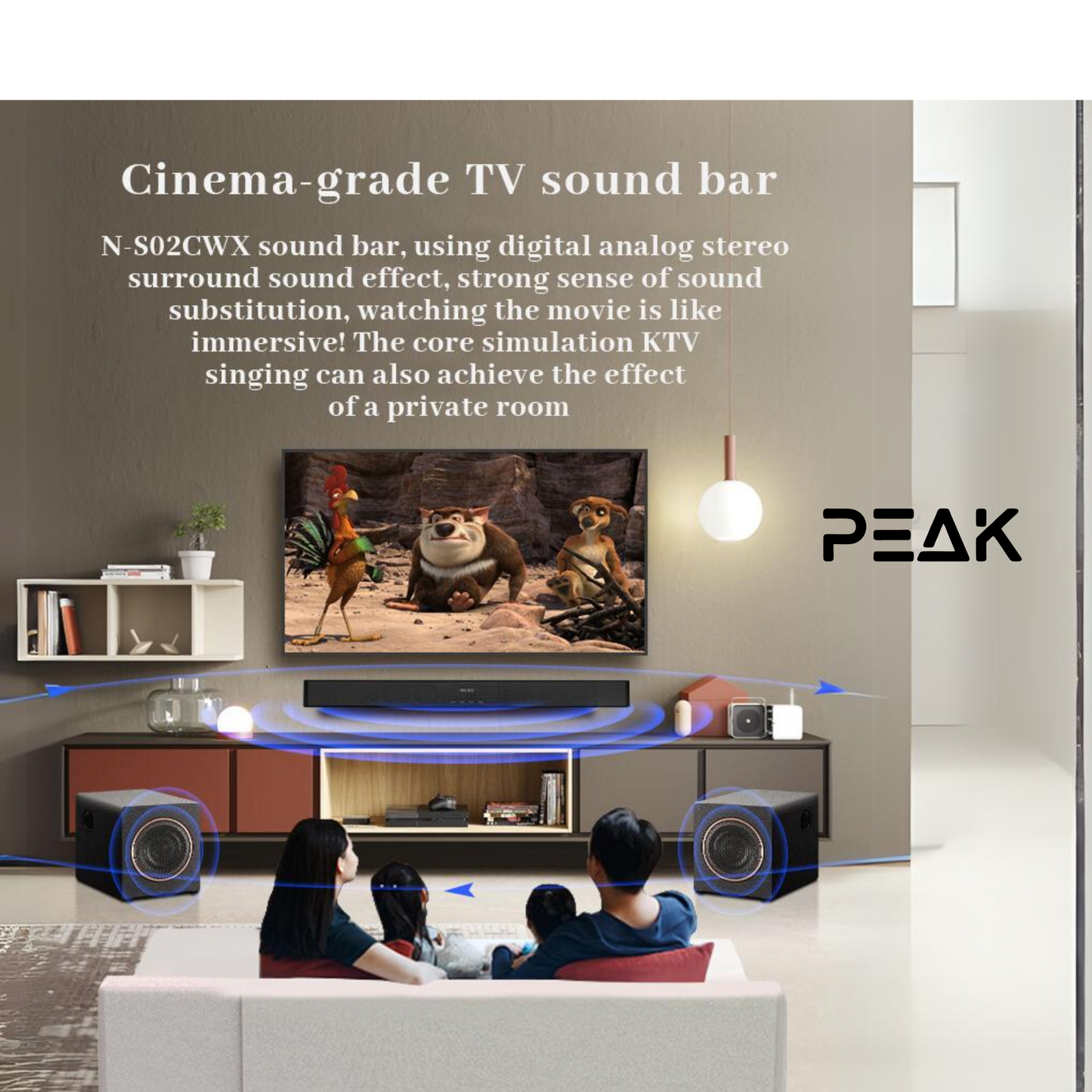 KARABAR Soundbar with Subwoofer and 2 Wireless Mic set