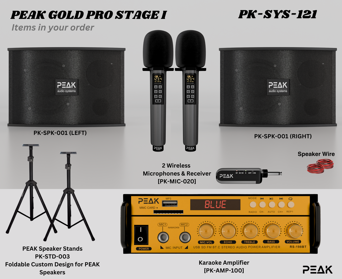 GOLD Pro Stage I - Bluetooth Karaoke System -600W