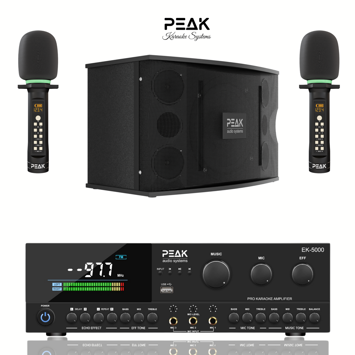PEAK Karaoke ONYX PREMIUM STAGE II WIRELESS System -3000W