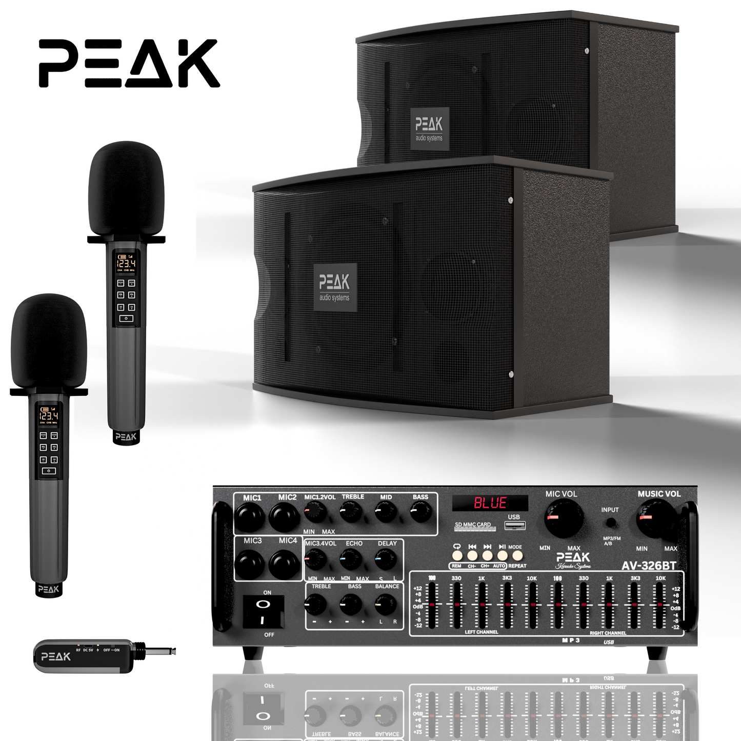 ELITE Pro Stage II - Bluetooth Karaoke System - Echo, EQ, 2000W