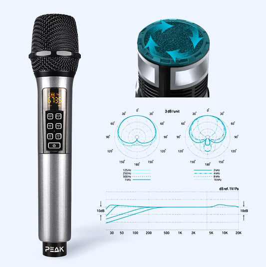 Wireless Proffesional Microphone with Echo and Volume Control