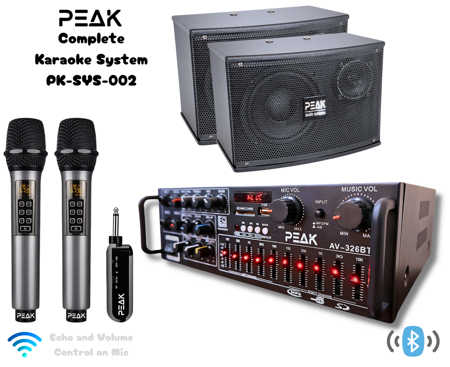 SONIC Pro+ Stage II - Bluetooth Karaoke System - Echo, EQ, 1200W (PK-SYS-272)