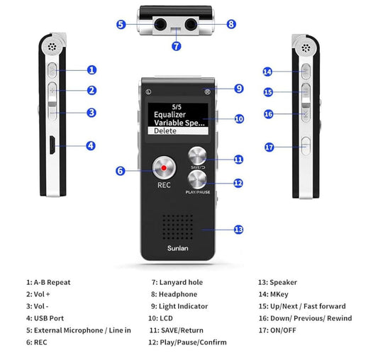 PEAK Easy to Use Digital Voice Karaoke Studio Grade Recorder