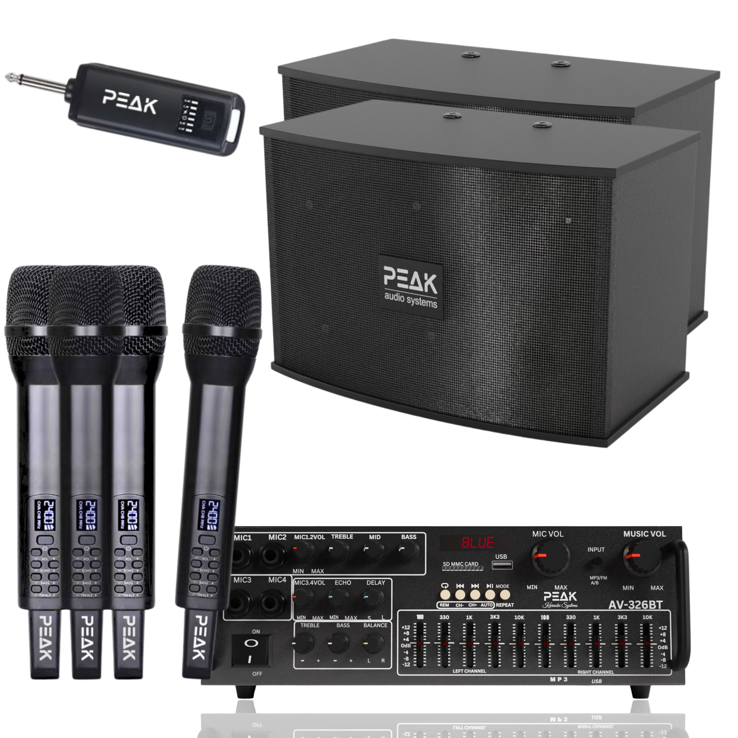 ELITE Pro+ Stage I - Bluetooth Karaoke System - Echo, EQ, 1200W