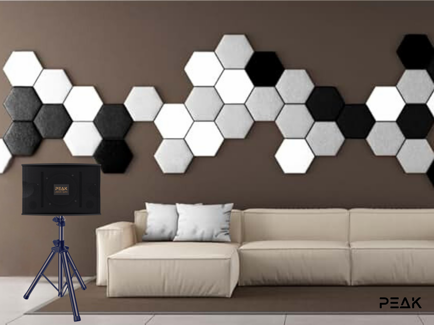 HexaPEAK Acoustic Insulation designed for Karaoke (Grey, 8 panels)