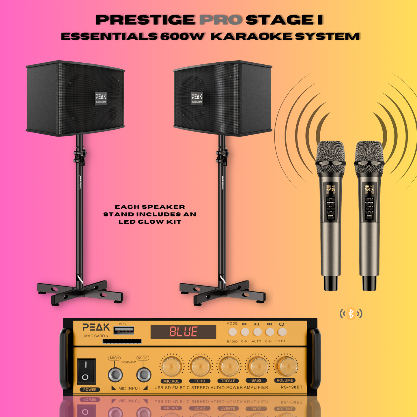 GOLD MAX Stage I - Bluetooth Karaoke System -600W