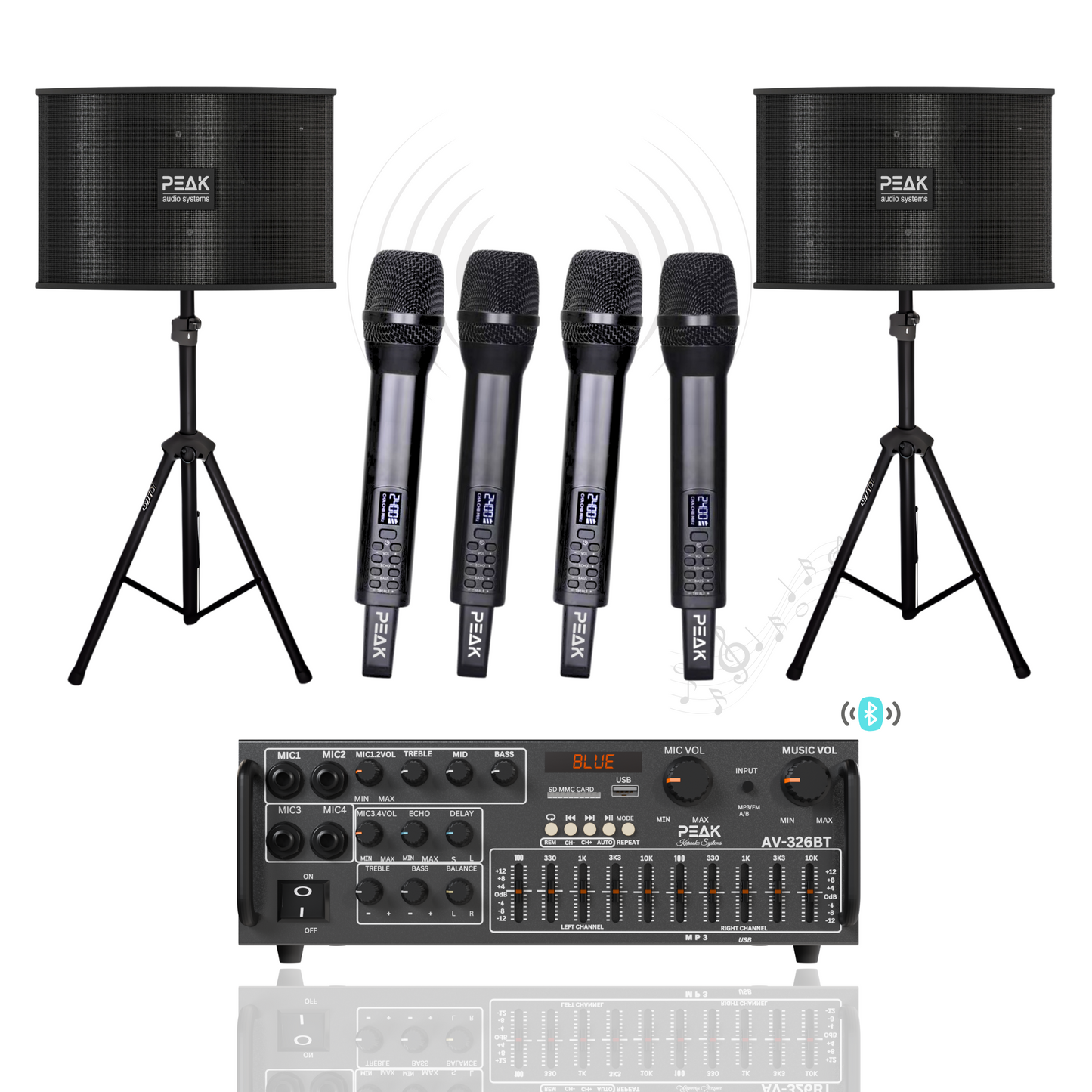 ELITE Pro+ Stage I - Bluetooth Karaoke System - Echo, EQ, 1200W