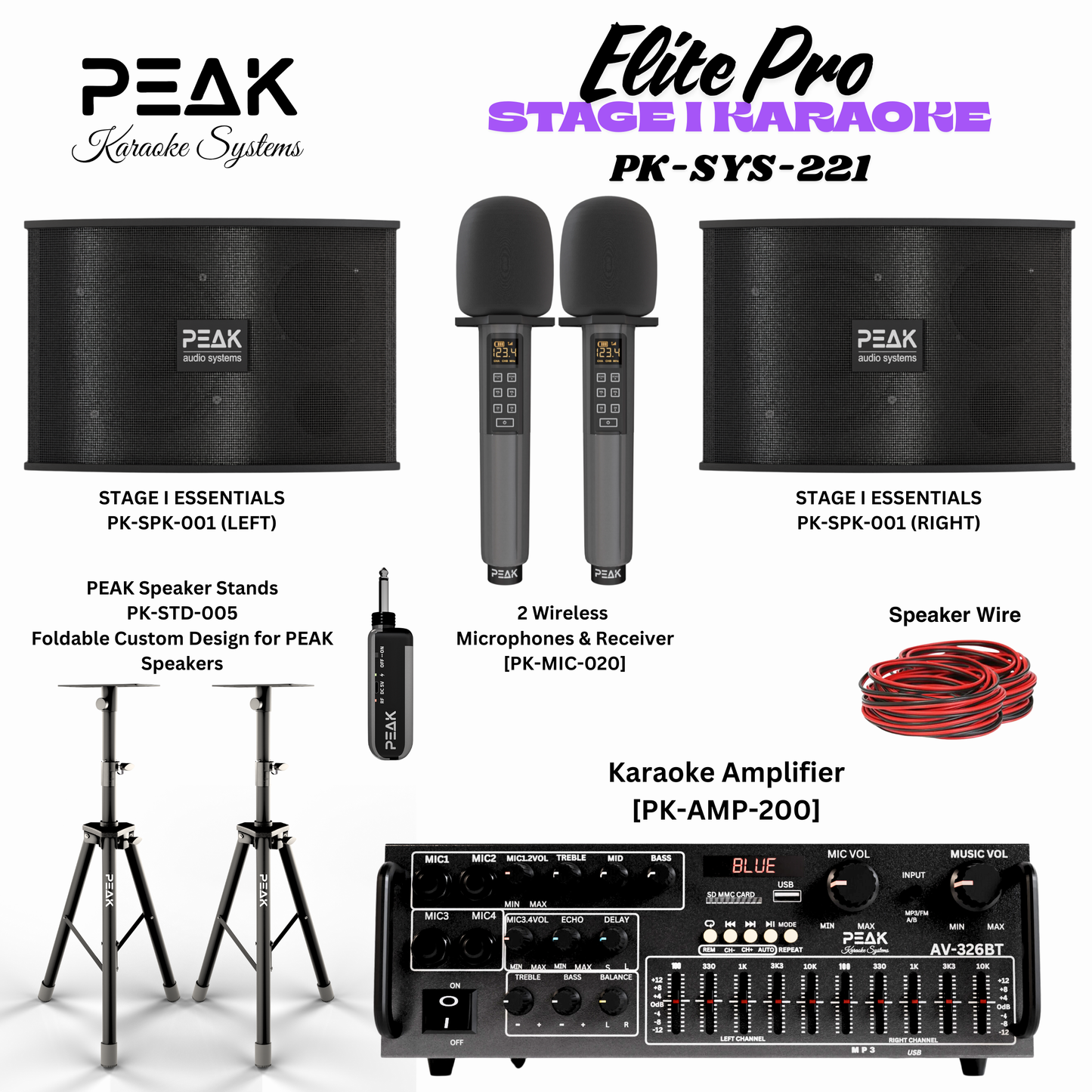 ELITE PRO STAGE I - Bluetooth Karaoke System- 1200W