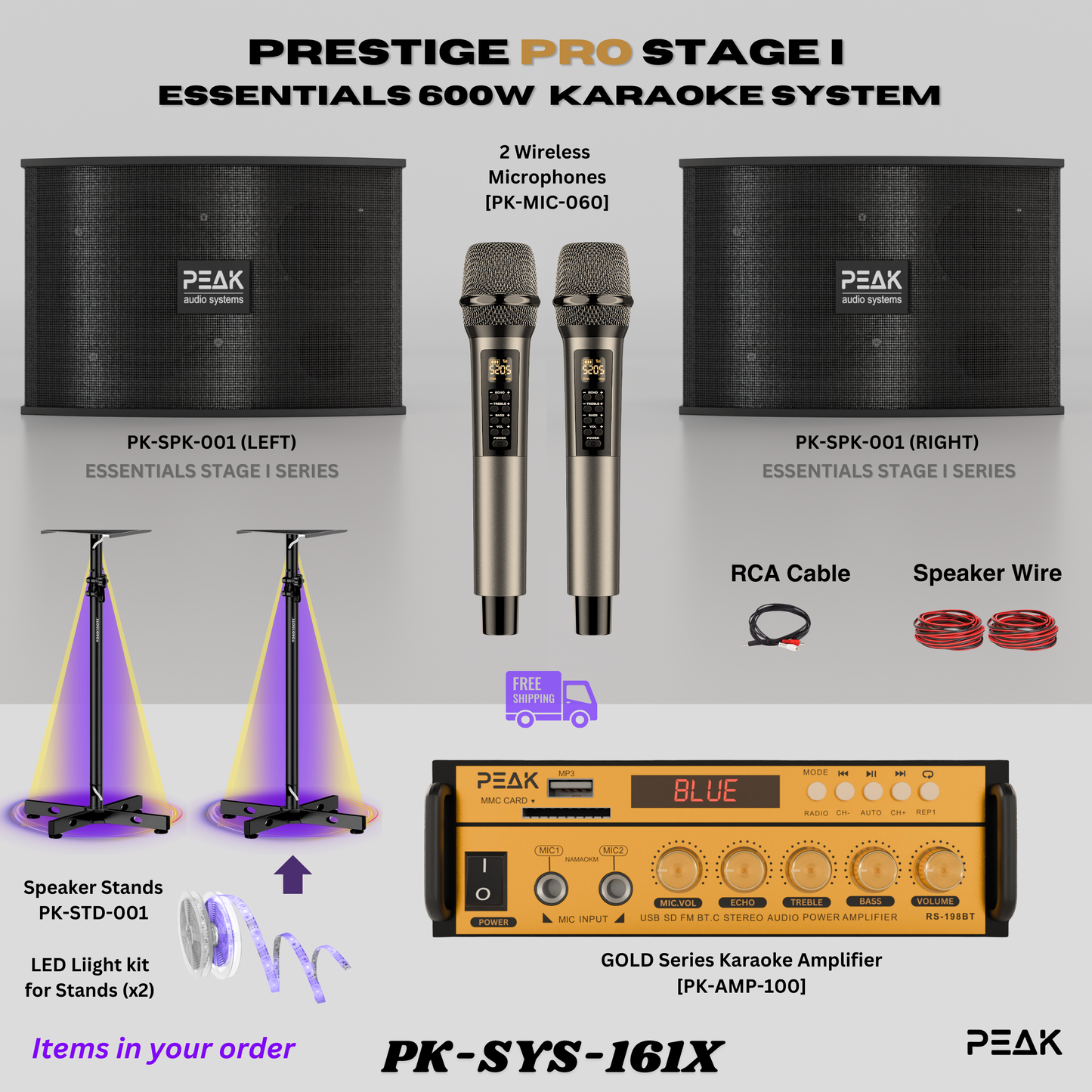 GOLD MAX Stage I - Bluetooth Karaoke System -600W