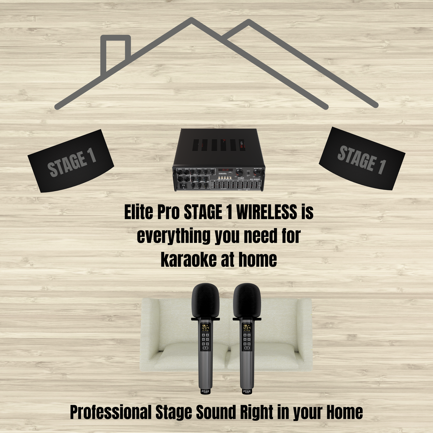 PEAK ELITE PRO Karaoke Bluetooth System - 1200W