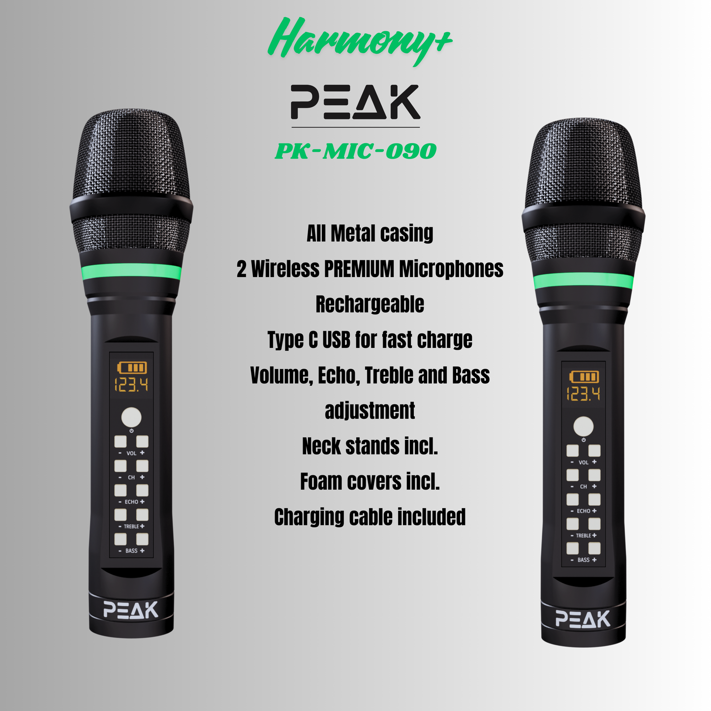Harmony+ Reference Series | Wireless Microphone Set of 4 with Studio-Grade Controls