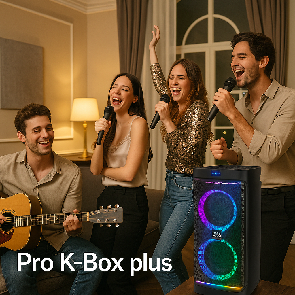 All-in-One Karaoke K-Box Pro – Dual Wireless Mics & Guitar Input