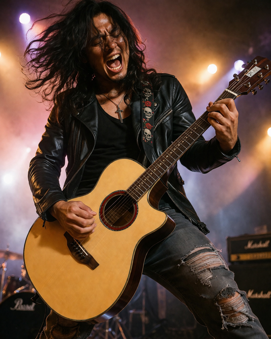 Peak Acoustic-Electric Guitar – Built-In Pickup | Plug & Play Stage Sound