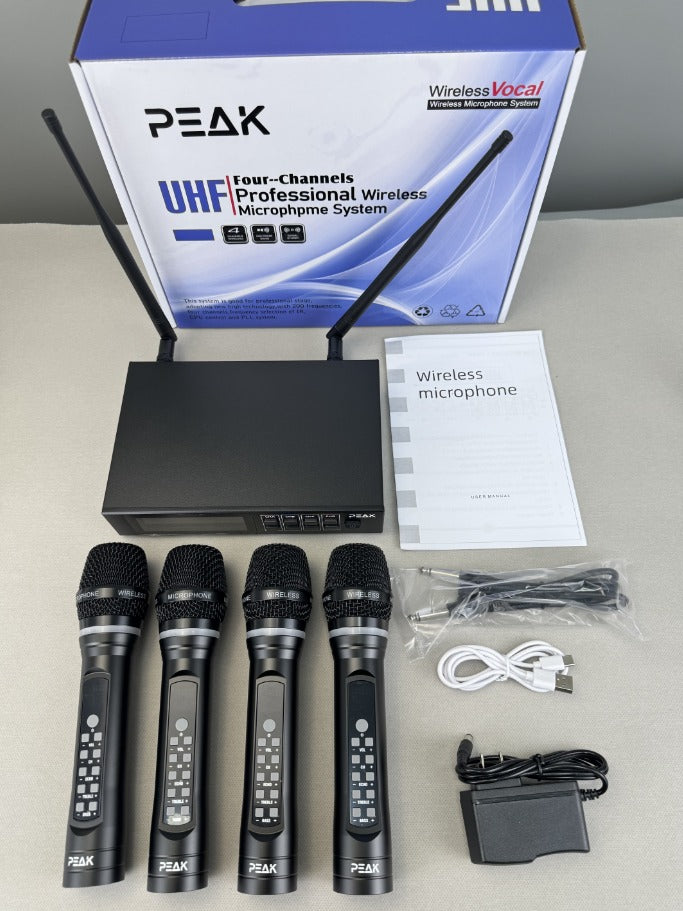 PEAK ONYX Karaoke Bluetooth System w/ 4 PREMIUM Microphones - 5000W