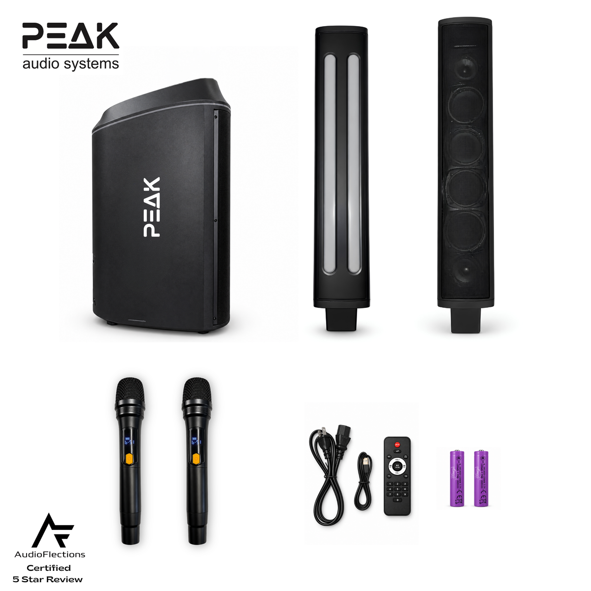 Professional All-In-One Infinity Speaker with 2 Wireless Microphones
