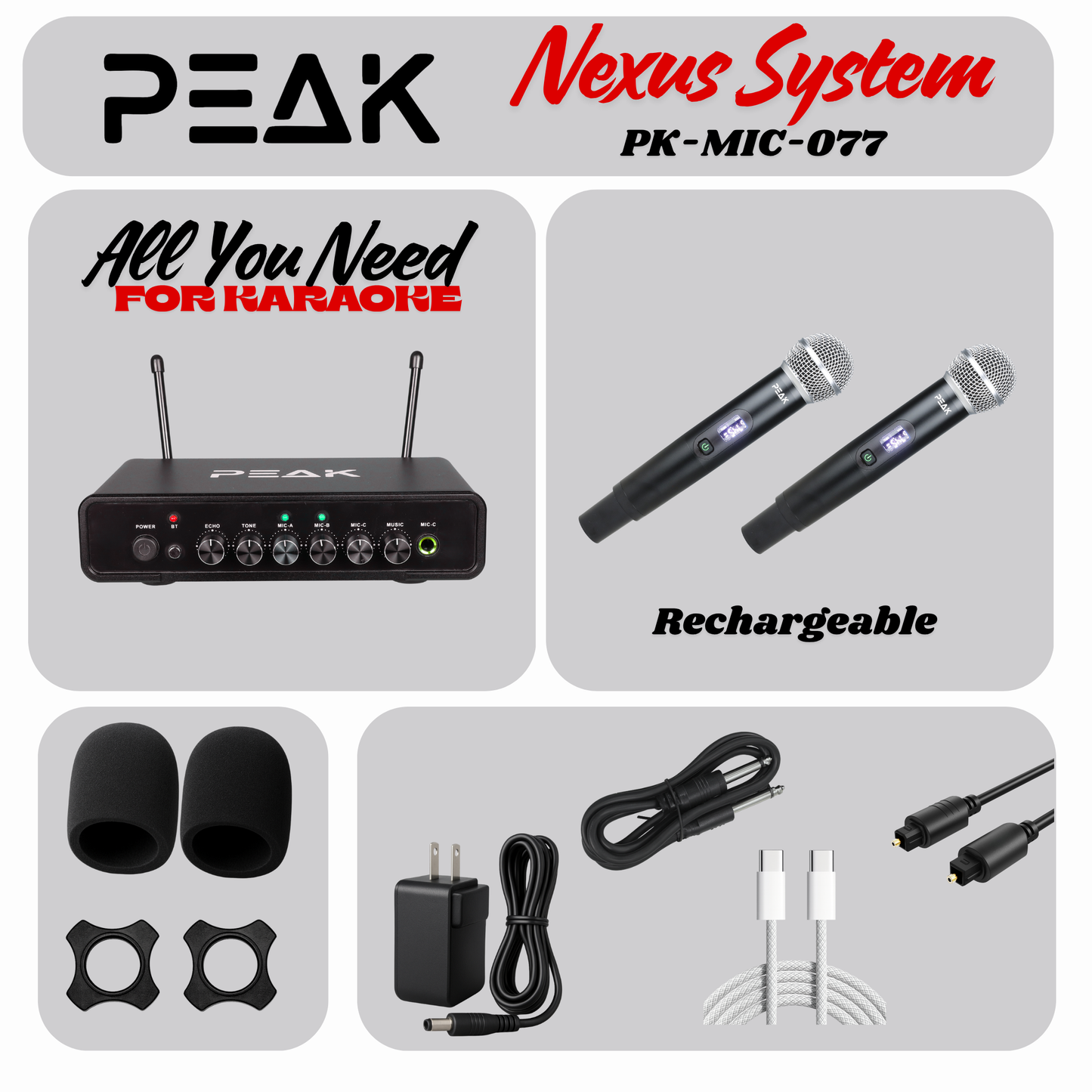 Nexus Series | Wireless Microphone Set of 2 with Bluetooth Receiver