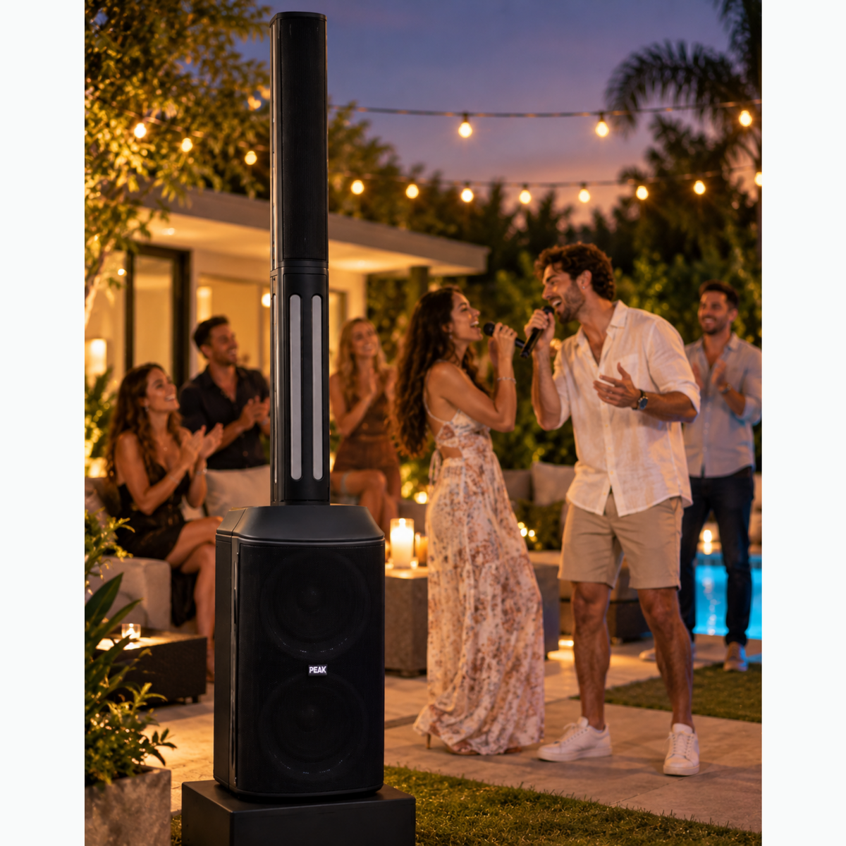 Professional All-In-One Infinity Speaker with 2 Wireless Microphones