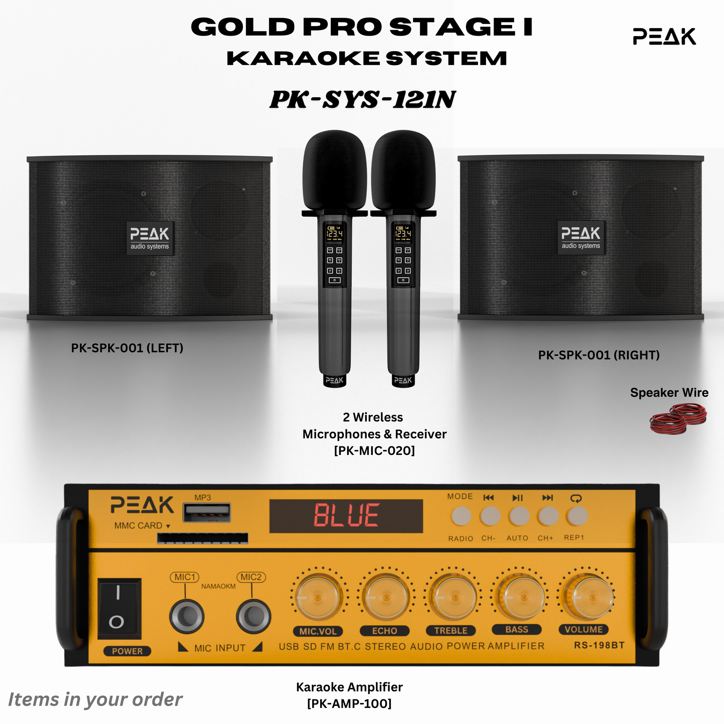 GOLD Pro Stage I - Bluetooth Karaoke System -600W (No Stands)