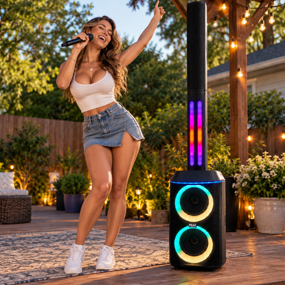 Professional All-In-One Infinity Speaker with 2 Wireless Microphones
