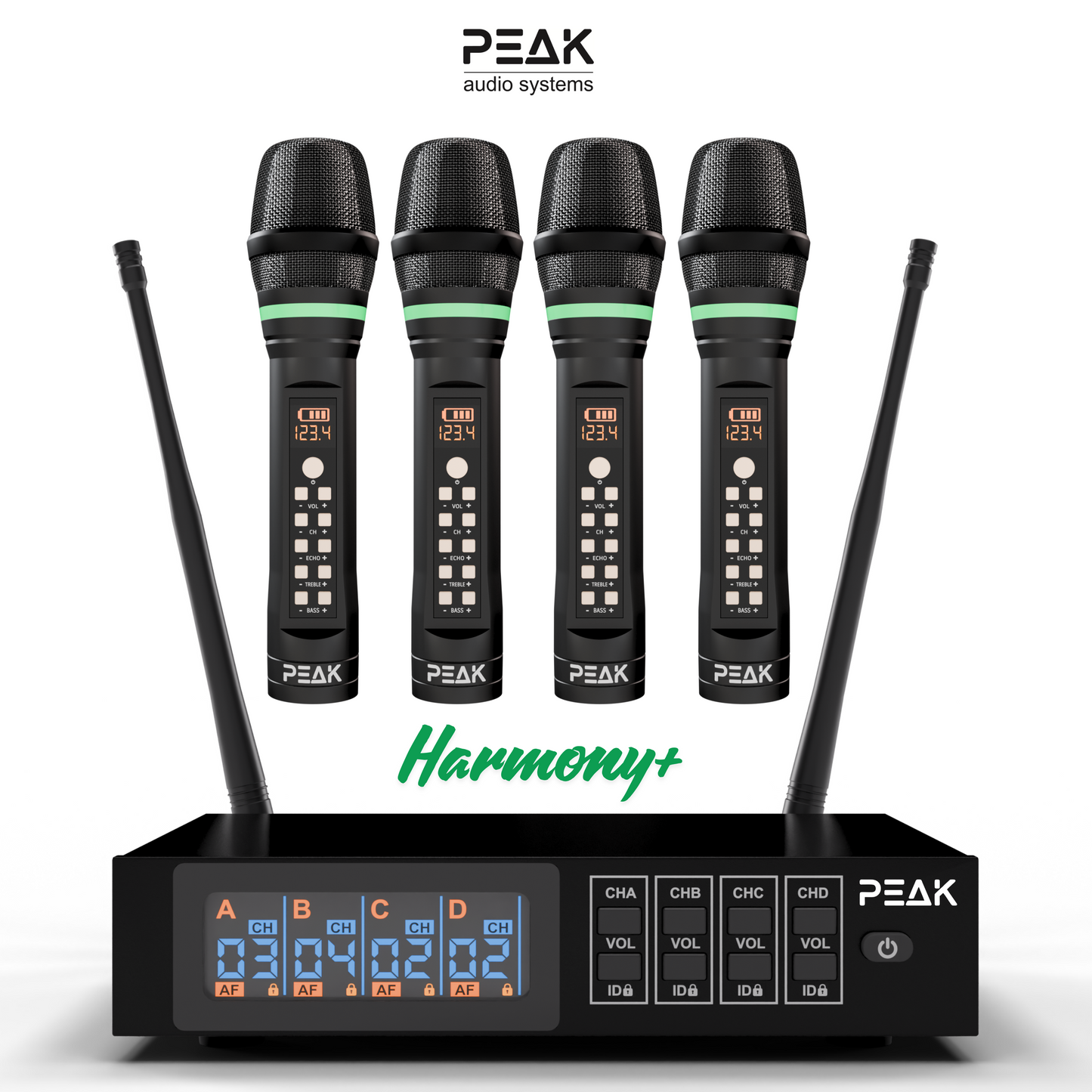 Harmony+ Reference Series | Wireless Microphone Set of 4 with Stage-Grade Controls