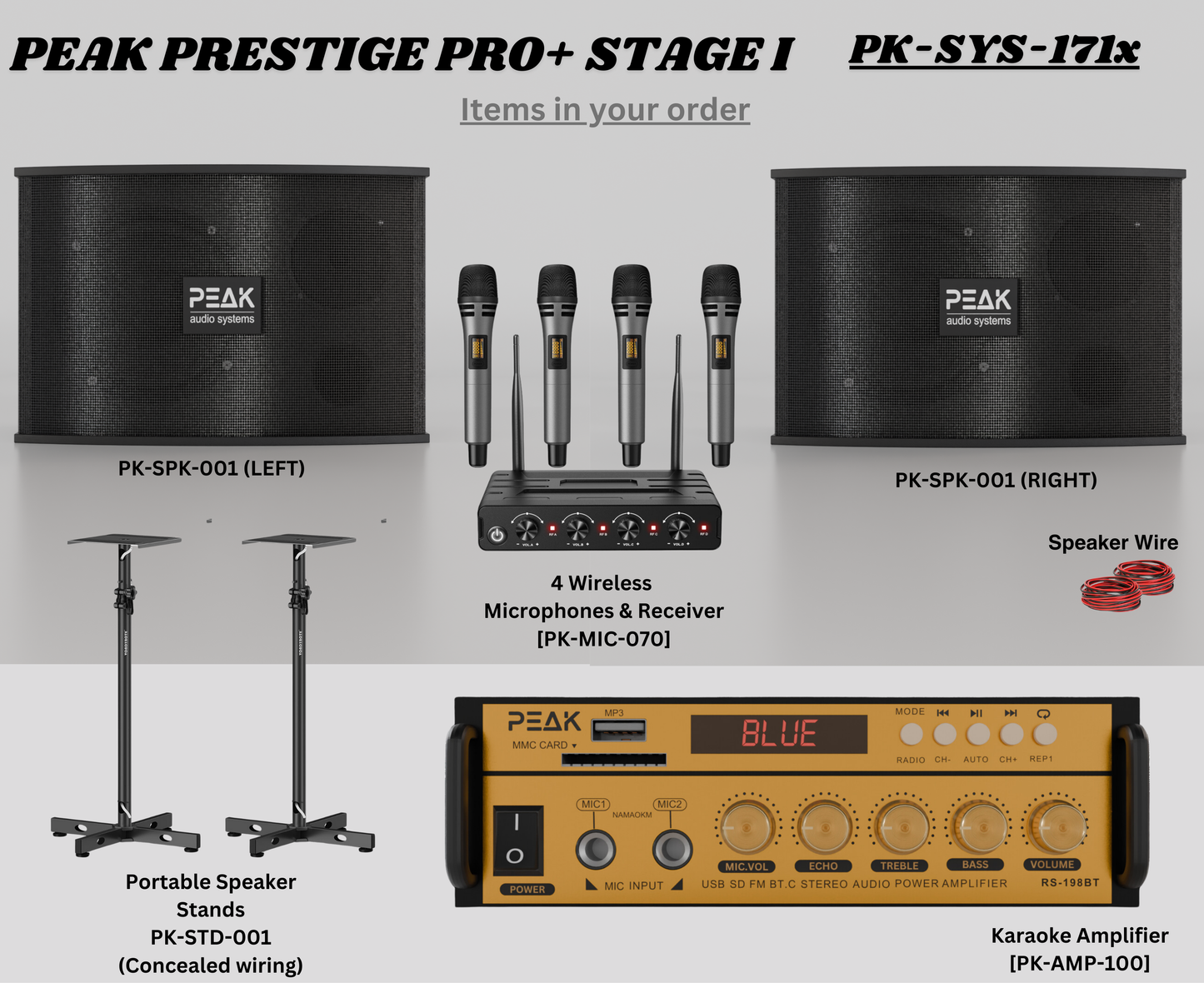 GOLD MAX+ Stage I - Bluetooth Karaoke System -600W