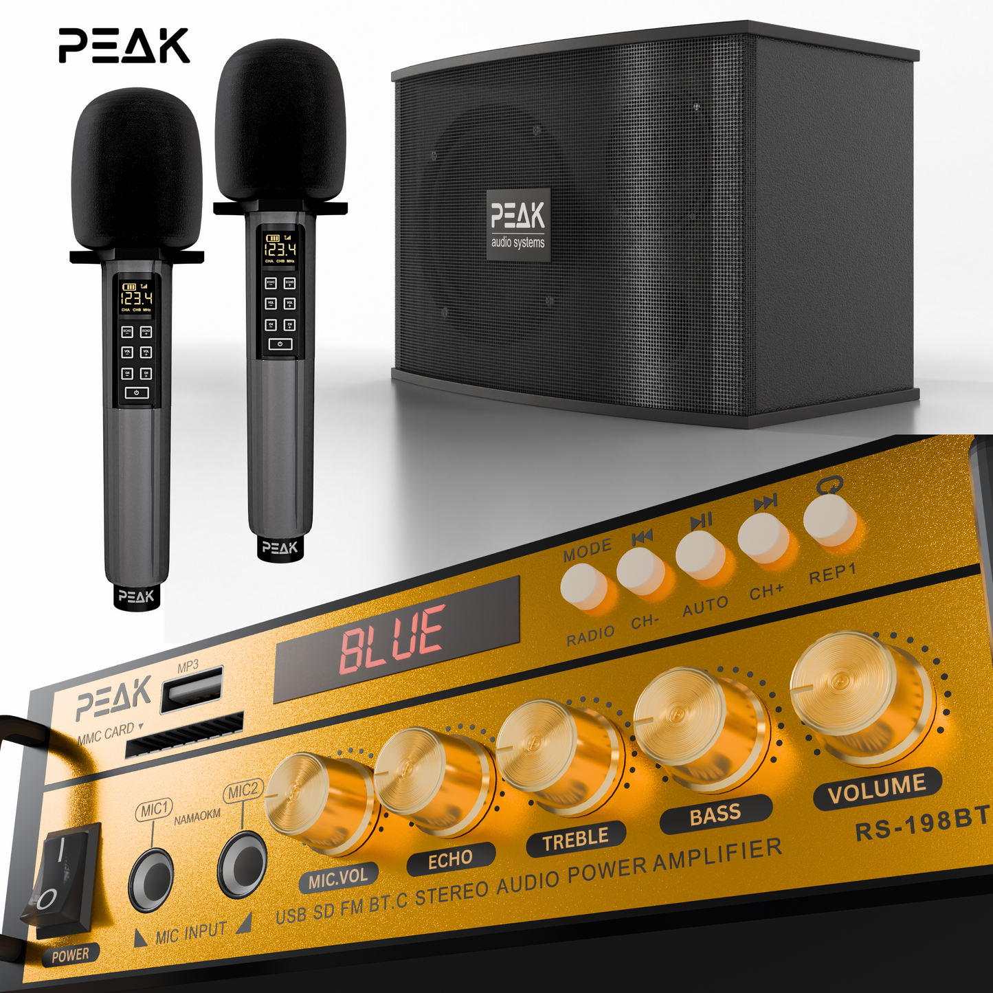 GOLD Pro Stage I - Bluetooth Karaoke System -600W (No Stands)