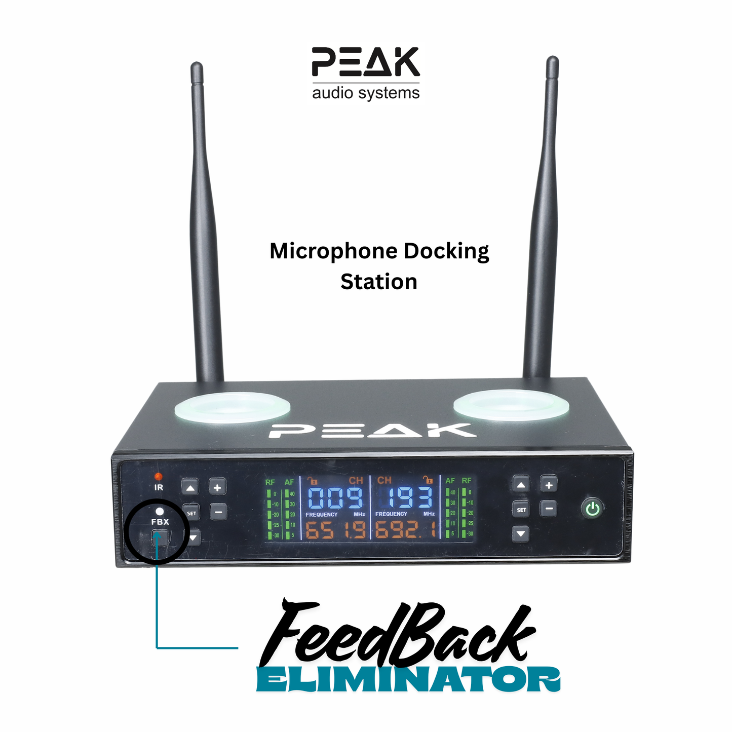 PartyHub Series Wireless Microphones – Professional 2-Mic Performance System with FBX Feedback Eliminator