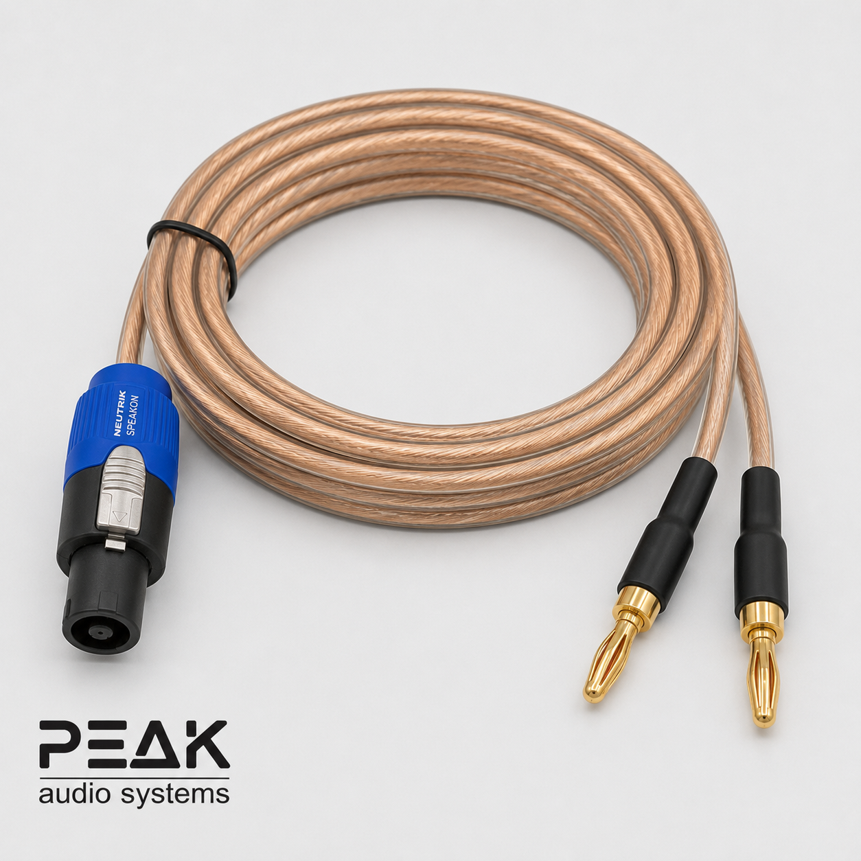 Peak Audio SPEAKON 14 AWG Premium Speaker Cable (Pair, each 15 ft long)
