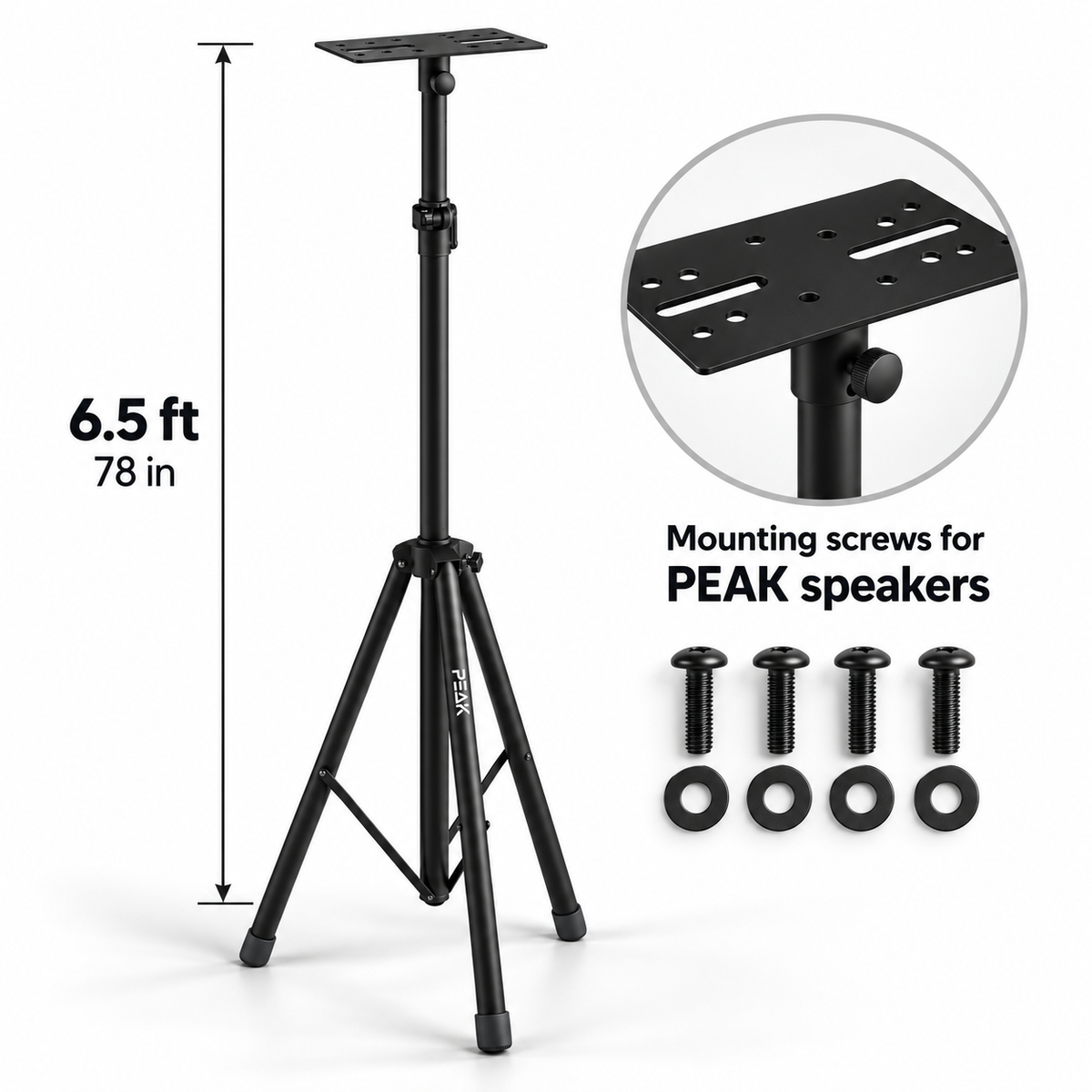 Professional Speaker Stands — Adjustable to 6 feet high (Pair)