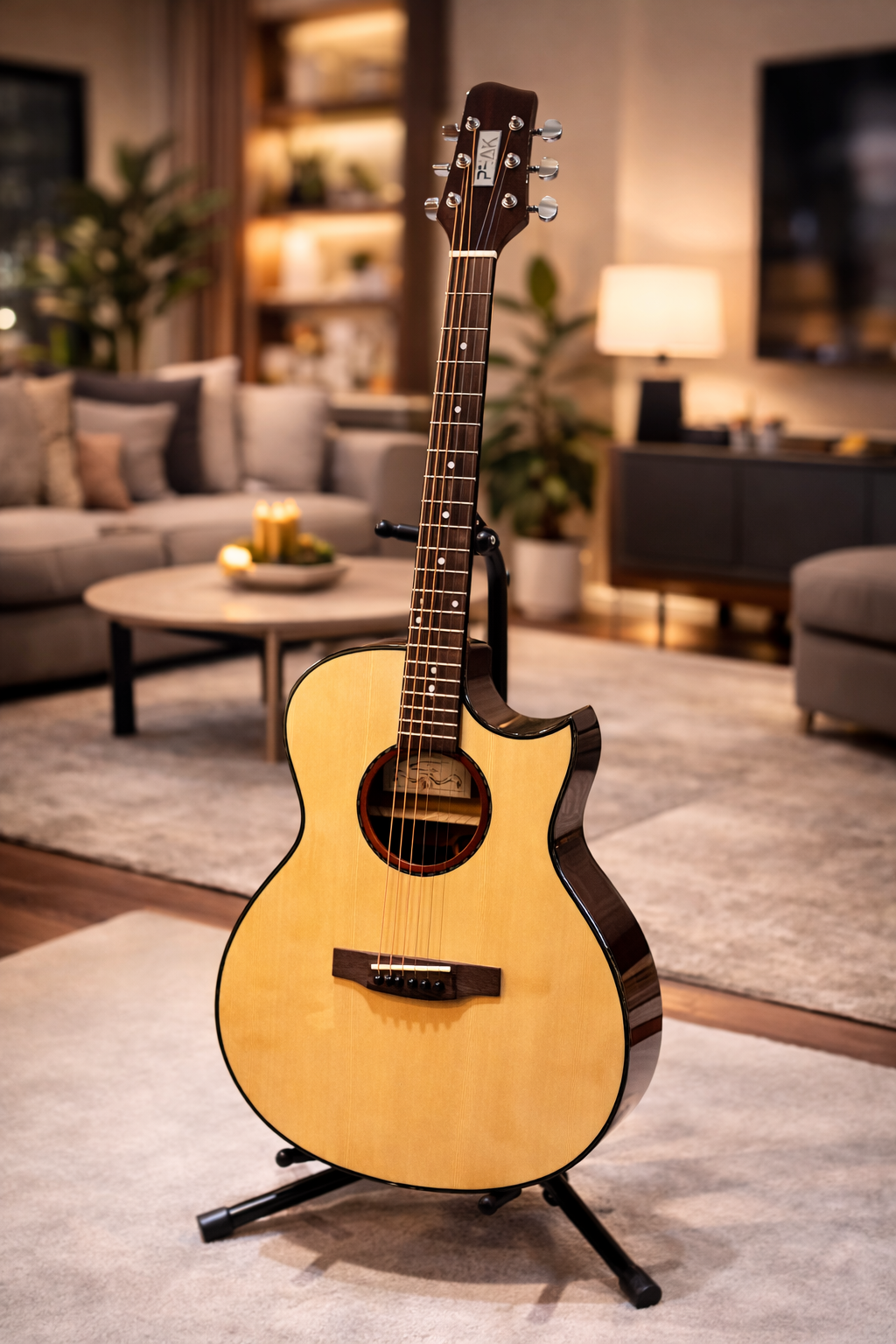 Peak Acoustic-Electric Guitar – Built-In Pickup | Plug & Play Stage Sound