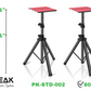 PEAK Studio Monitor Speaker Stands, Dual Tripod Stand, Universal, Adjustable from 31" to 51"